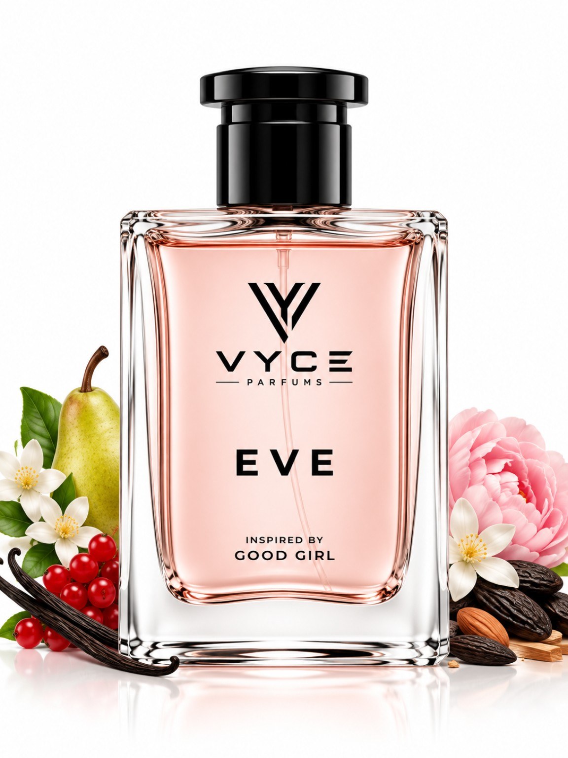 VYCE EVE inspired by Good Girl Extrait de Parfum with pear, almond, jasmine, tuberose, tonka, cacao and vanilla